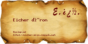 Eicher Áron névjegykártya